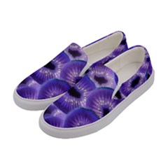 Sliced Kiwi Fruits Purple Women s Canvas Slip Ons by Pakrebo