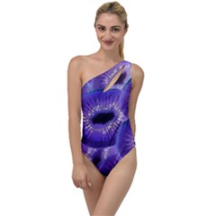 Sliced Kiwi Fruits Purple To One Side Swimsuit by Pakrebo