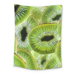 Sliced Kiwi Fruits Green Medium Tapestry by Pakrebo