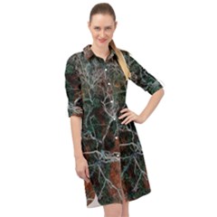 Aerial Photography Of Green Leafed Tree Long Sleeve Mini Shirt Dress by Pakrebo