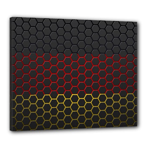 Germany Flag Hexagon Canvas 24  X 20  (stretched) by HermanTelo