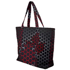 Canada Flag Hexagon Zip Up Canvas Bag by HermanTelo