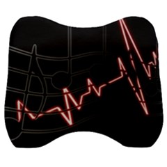 Music Wallpaper Heartbeat Melody Velour Head Support Cushion by HermanTelo