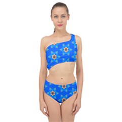 Pattern Backgrounds Blue Star Spliced Up Two Piece Swimsuit by HermanTelo