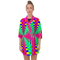 Maze Rainbow Vortex Half Sleeve Chiffon Kimono by HermanTelo