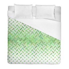 Green Pattern Curved Puzzle Duvet Cover (full/ Double Size) by HermanTelo