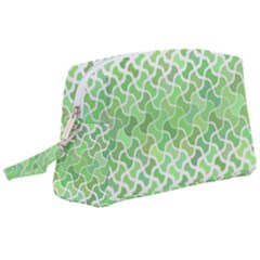 Green Pattern Curved Puzzle Wristlet Pouch Bag (large) by HermanTelo