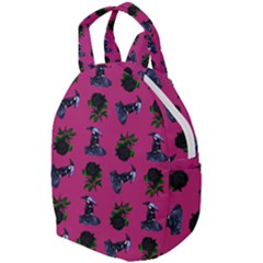 Gothic Girl Rose Pink Pattern Travel Backpacks by snowwhitegirl