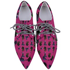 Gothic Girl Rose Pink Pattern Pointed Oxford Shoes by snowwhitegirl