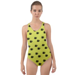 Yellow Eyes Cut-out Back One Piece Swimsuit by snowwhitegirl