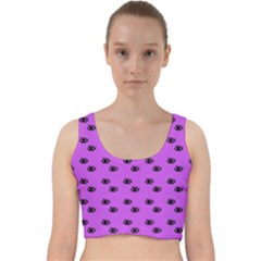 Purple Eyes Velvet Racer Back Crop Top by snowwhitegirl