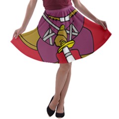 Ninja Beaver Animal Humor Joke A-line Skater Skirt by Sudhe