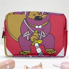 Ninja Beaver Animal Humor Joke Make Up Pouch (medium) by Sudhe