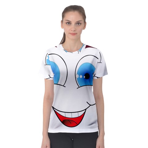 Smiley Face Laugh Comic Funny Women s Sport Mesh Tee by Sudhe