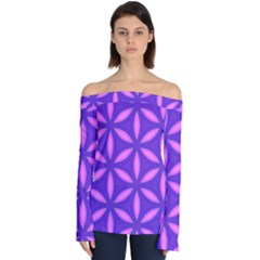 Purple Off Shoulder Long Sleeve Top by HermanTelo