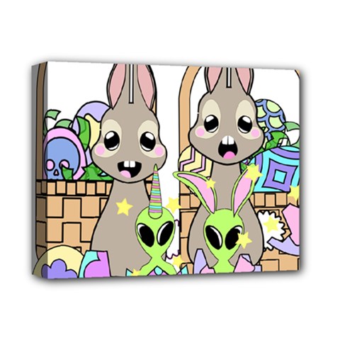 Graphic Kawaii Bunnies Deluxe Canvas 14  X 11  (stretched) by Sudhe