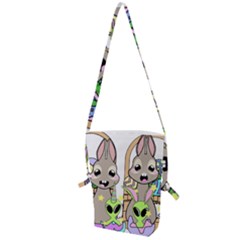 Graphic Kawaii Bunnies Folding Shoulder Bag by Sudhe