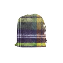 Yellow Plaid Flannel Drawstring Pouch (medium) by snowwhitegirl