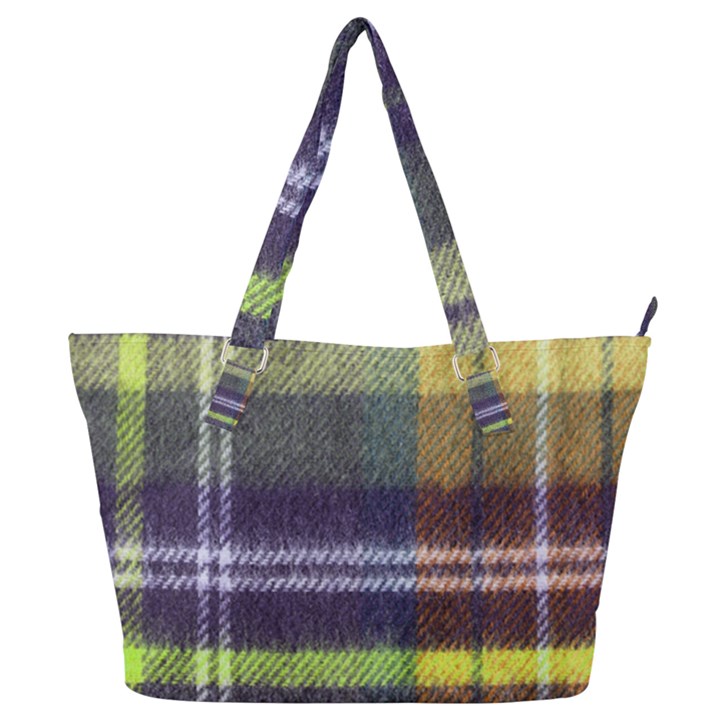 Yellow Plaid Flannel Full Print Shoulder Bag