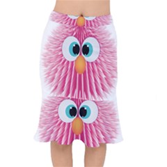 Bird Fluffy Animal Cute Feather Pink Short Mermaid Skirt by Sudhe