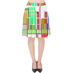 Business Finance Statistics Graphic Velvet High Waist Skirt by Simbadda