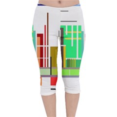 Business Finance Statistics Graphic Velvet Capri Leggings  by Simbadda