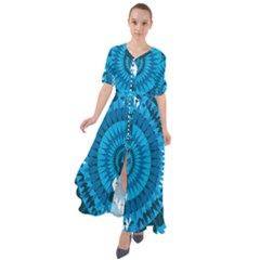 Blue For Pattern Waist Tie Boho Maxi Dress by moravaldes