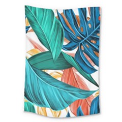 Leaves Tropical Summer Exotic Large Tapestry by Simbadda