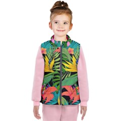 Tropical Leaves                  Kid s Puffer Vest by LalyLauraFLM