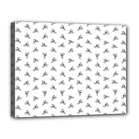 Cycling Motif Design Pattern Canvas 14  X 11  (stretched) by dflcprintsclothing