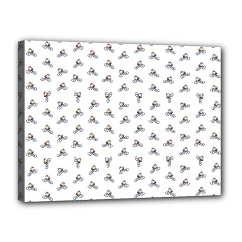 Cycling Motif Design Pattern Canvas 16  X 12  (stretched) by dflcprintsclothing