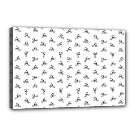 Cycling Motif Design Pattern Canvas 18  X 12  (stretched) by dflcprintsclothing