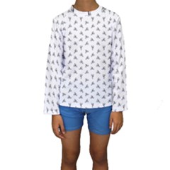 Cycling Motif Design Pattern Kids  Long Sleeve Swimwear by dflcprintsclothing