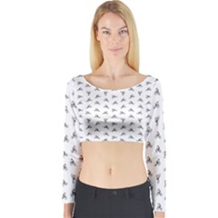 Cycling Motif Design Pattern Long Sleeve Crop Top by dflcprintsclothing