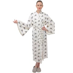 Cycling Motif Design Pattern Maxi Tie Front Velour Kimono by dflcprintsclothing