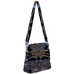 Fractal Art Artwork Design Zipper Messenger Bag by Pakrebo