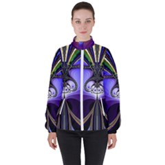 Abstract Art Artwork Fractal Design Pattern Women s High Neck Windbreaker by Pakrebo