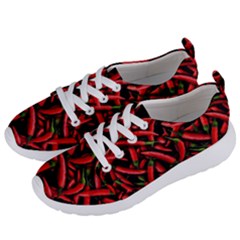 Red Chili Peppers Pattern  Women s Lightweight Sports Shoes by bloomingvinedesign