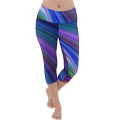 Background Abstract Curves Lightweight Velour Capri Yoga Leggings by Bajindul