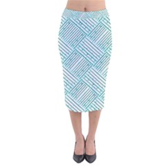 Wood Texture Diagonal Pastel Blue Velvet Midi Pencil Skirt by Mariart