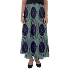 Feathers Pattern Flared Maxi Skirt by bloomingvinedesign