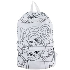 Cute Cat Coloring Page Design Foldable Lightweight Backpack by Wegoenart