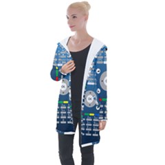 Remote Control Receiver Vcr Control Longline Hooded Cardigan by Wegoenart