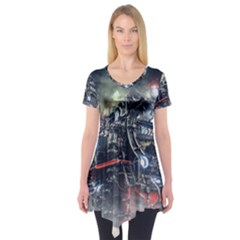 Steam Locomotive Br 99 Historically Short Sleeve Tunic  by Wegoenart