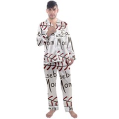 Baseball Mom Ball Men s Satin Pajamas Long Pants Set by Arcade