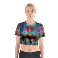 Background Sci Fi Fantasy Colorful Cotton Crop Top by Wegoenart