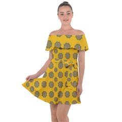 Sensational Stars On Incredible Yellow Off Shoulder Velour Dress by pepitasart