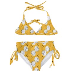 Fluffy Clouds Mustard  Kids  Classic Bikini Set by VeataAtticus