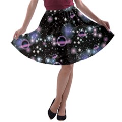 Space Galaxy A-line Skater Skirt by walala