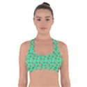 Tropical Aqua Avocadoes Cross Back Sports Bra View1